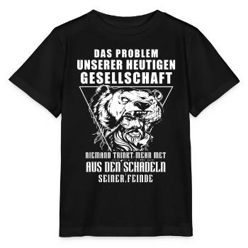 Wikinger Tshirt Viking Valhalla Walhalla Gott Odin - Stanley/Stella Kinder T-Shirt MINI CREATOR  - Schwarz - Vorne - Mikhail (115cm)
