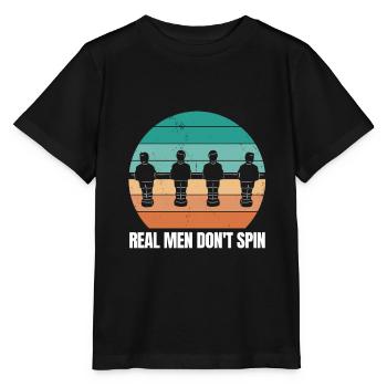 Football - real men don't spin - Stanley/Stella MINI CREATOR Kids’ T-Shirt - black - Front - Mikhail (115cm)