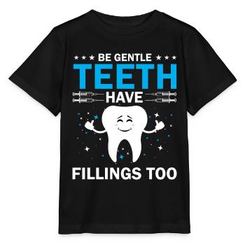 Seien Sie Sanft Zähne Haben Auch Füllungen - Stanley/Stella Kinder T-Shirt MINI CREATOR  - Schwarz - Vorne - Mikhail (115cm)