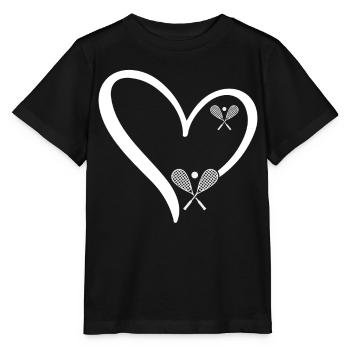 Squash Heart Squash Rackets Squash Player - Stanley/Stella Kinder T-Shirt MINI CREATOR  - Schwarz - Vorne - Mikhail (115cm)