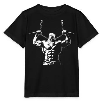Tshirt de gymnastique drôle fitness entraînement gym - T-shirt bio MINI CREATOR Stanley/Stella Enfant - noir - Devant - Mikhail (115cm)