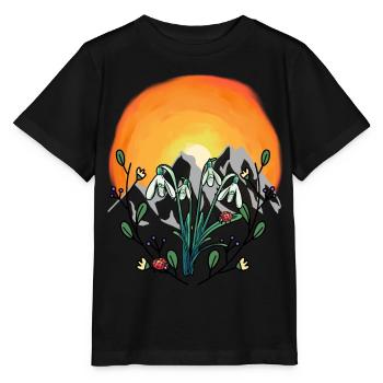 Soleil Printemps Perce-neige Alpes - T-shirt bio MINI CREATOR Stanley/Stella Enfant - noir - Devant - Mikhail (115cm)
