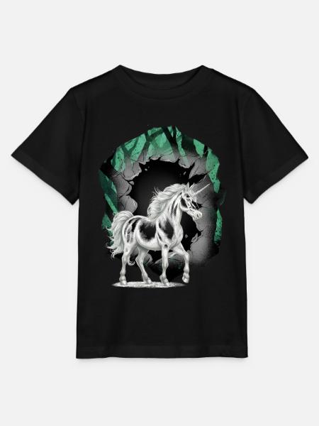 Einhörner Einhorn Fabeltiere Märchenfigur - Stanley/Stella Kinder T-Shirt MINI CREATOR - Schwarz
