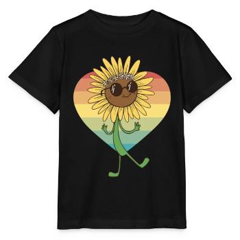 Lunettes de jardin de fleur de tournesol d’été Flora - T-shirt bio MINI CREATOR Stanley/Stella Enfant - noir - Devant - Mikhail (115cm)