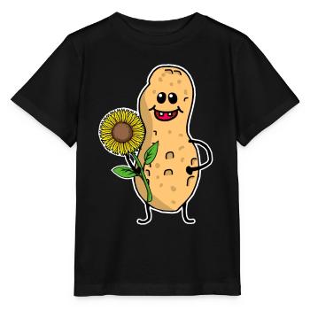 Peanut Peanut Funny Cute Sunflower - Stanley/Stella MINI CREATOR Kids’ T-Shirt - black - Front - Mikhail (115cm)