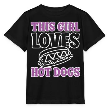 Hot Dog Adult Girl This Girl Loves - Stanley/Stella MINI CREATOR Kids’ T-Shirt - black - Front - Mikhail (115cm)