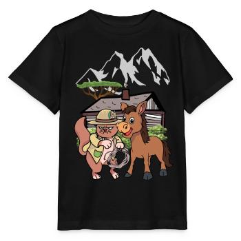 Chat Sauvage Ouest Nature Enfant Enfants Cavalier Âne - T-shirt bio MINI CREATOR Stanley/Stella Enfant - noir - Devant - Mikhail (115cm)