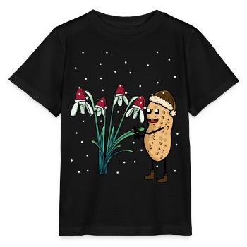 Erdnuss Frühling Schnee Garten Blumen Frost - Stanley/Stella Kinder T-Shirt MINI CREATOR  - Schwarz - Vorne - Mikhail (115cm)