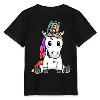 Licorne Licornes Hippie Hippies Chaman - T-shirt bio MINI CREATOR Stanley/Stella Enfant - noir - Devant - Mikhail (115cm)