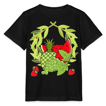 Summer Summertime Fruit Fruit Fruits Vegetarian - Stanley/Stella MINI CREATOR Kids’ T-Shirt - black - Front - Mikhail (115cm)