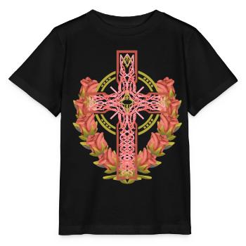 Croix Roses Croix Croix Jésus Dieu - T-shirt bio MINI CREATOR Stanley/Stella Enfant - noir - Devant - Mikhail (115cm)