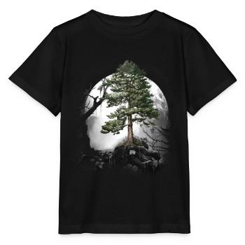 Forêt Nature sauvage Conifères Forêt Arbre Pin Halloween Arbres - T-shirt bio MINI CREATOR Stanley/Stella Enfant - noir - Devant - Mikhail (115cm)