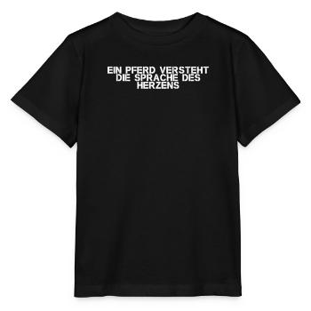 Riding - A horse understands the language of the - Stanley/Stella MINI CREATOR Kids’ T-Shirt - black - Front - Mikhail (115cm)
