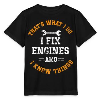 Mécanicien automobile, mécatronicien, technicien tournevis, dictons - T-shirt bio MINI CREATOR Stanley/Stella Enfant - noir - Devant - Mikhail (115cm)