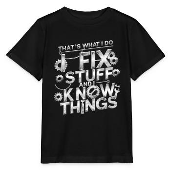 Mécanicien automobile, mécatronicien, technicien tournevis, paroles - T-shirt bio MINI CREATOR Stanley/Stella Enfant - noir - Devant - Mikhail (115cm)