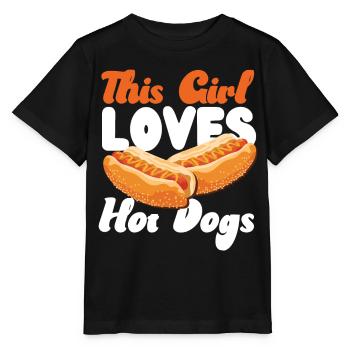 Hot Dog Adult Girl This Girl Loves - Stanley/Stella MINI CREATOR Kids’ T-Shirt - black - Front - Mikhail (115cm)