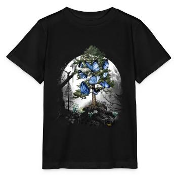 Papillons mystiques de la forêt animaux de la forêt printanière - T-shirt bio MINI CREATOR Stanley/Stella Enfant - noir - Devant - Mikhail (115cm)