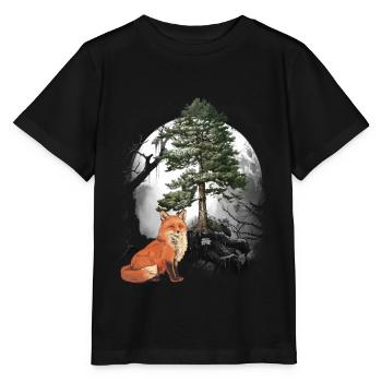Renards, renards, habitants de la forêt, animaux de la forêt - T-shirt bio MINI CREATOR Stanley/Stella Enfant - noir - Devant - Mikhail (115cm)
