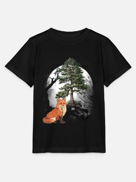 Fuchs Füchse Waldbewohner Waldtiere - Stanley/Stella Kinder T-Shirt MINI CREATOR  - Schwarz
