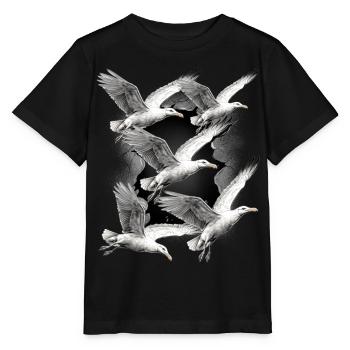 Möwen Möwe Maritim Seevögel - Stanley/Stella Kinder T-Shirt MINI CREATOR  - Schwarz - Vorne - Mikhail (115cm)