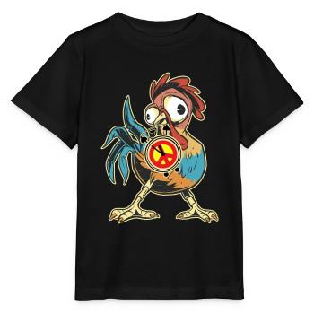 Poulet Coq Paix Réveil Paix Paix Paix Mondiale - T-shirt bio MINI CREATOR Stanley/Stella Enfant - noir - Devant - Mikhail (115cm)