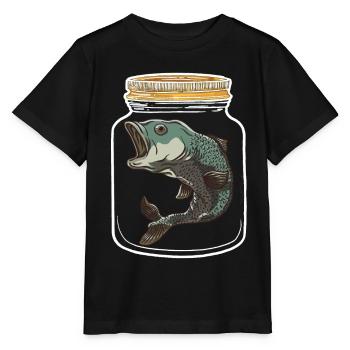 Fish Fish Angler Fishing Fishing - Stanley/Stella MINI CREATOR Kids’ T-Shirt - black - Front - Mikhail (115cm)
