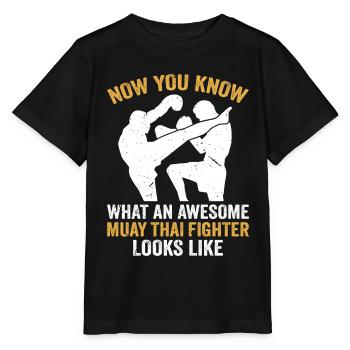 Awesome Muay Thai Fighter - Muay Thai Boxing - Stanley/Stella Kinder T-Shirt MINI CREATOR  - Schwarz - Vorne - Mikhail (115cm)
