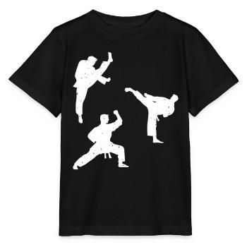 Silhouettes de combattant de karaté - T-shirt bio MINI CREATOR Stanley/Stella Enfant - noir - Devant - Mikhail (115cm)