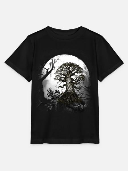 Halloween Krähe Rabe Wald Waldbewohner okkult - Stanley/Stella Kinder T-Shirt MINI CREATOR  - Schwarz