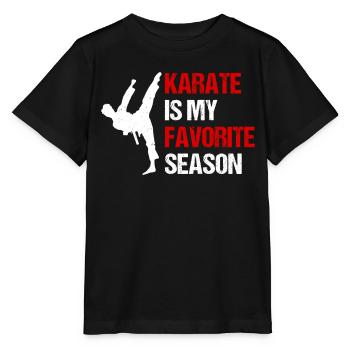 Karate Is My Favorite Season - Karate Fighter Kara - Stanley/Stella Kinder T-Shirt MINI CREATOR  - Schwarz - Vorne - Mikhail (115cm)