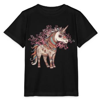 Einhörner Einhorn Schamane Natur Wald indianisch - Stanley/Stella Kinder T-Shirt MINI CREATOR  - Schwarz - Vorne - Mikhail (115cm)
