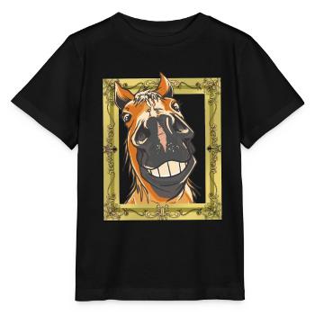 Tête de cheval Cheval Chevaux - T-shirt bio MINI CREATOR Stanley/Stella Enfant - noir - Devant - Mikhail (115cm)
