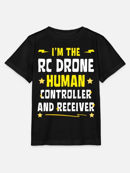Je suis le contrôleur humain du drone RC - T-shirt bio MINI CREATOR Stanley/Stella Enfant - noir