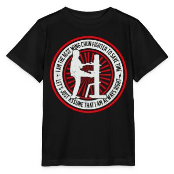 Wing Chun drôle - Je suis le meilleur combattant de Wing Chun - T-shirt bio MINI CREATOR Stanley/Stella Enfant - noir - Devant - Mikhail (115cm)