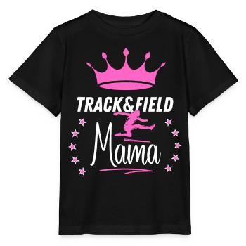 Leichtathletik und Fiels Mama Queen - Stanley/Stella Kinder T-Shirt MINI CREATOR  - Schwarz - Vorne - Mikhail (115cm)