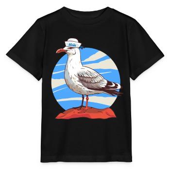 Möwe maritim Matrose - Stanley/Stella Kinder T-Shirt MINI CREATOR  - Schwarz - Vorne - Mikhail (115cm)