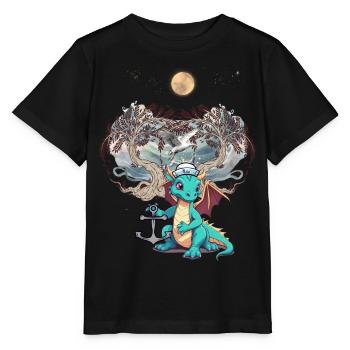 Drache Drachen maritim Matrose Matrosen Kind - Stanley/Stella Kinder T-Shirt MINI CREATOR  - Schwarz - Vorne - Mikhail (115cm)