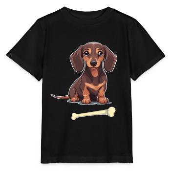 Dachshund Dog Dogs Pet Kids Child - Stanley/Stella MINI CREATOR Kids’ T-Shirt - black - Front - Mikhail (115cm)