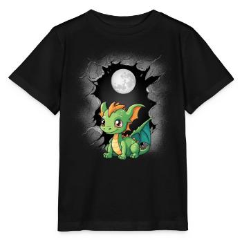 Full Moon Dragon Dragon Moon Mythical Creature - Stanley/Stella MINI CREATOR Kids’ T-Shirt - black - Front - Mikhail (115cm)