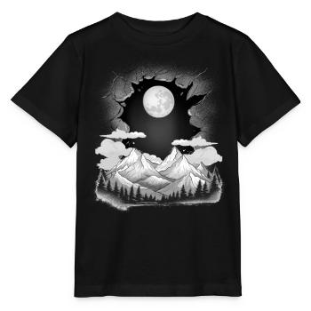 Lune Nature Montagnes Montagnes Amoureux de la nature - T-shirt bio MINI CREATOR Stanley/Stella Enfant - noir - Devant - Mikhail (115cm)