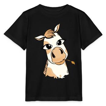 Pony Horse Horses Horse Head - Stanley/Stella MINI CREATOR Kids’ T-Shirt - black - Front - Mikhail (115cm)