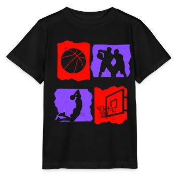 Basketball Tshirt B-Ball Dunking Rebound Spieler - Stanley/Stella Kinder T-Shirt MINI CREATOR  - Schwarz - Vorne - Mikhail (115cm)