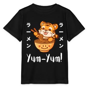 Nouilles Ramen Chibi Asie Soupe de nouilles tigrées Anime - T-shirt bio MINI CREATOR Stanley/Stella Enfant - noir - Devant - Mikhail (115cm)