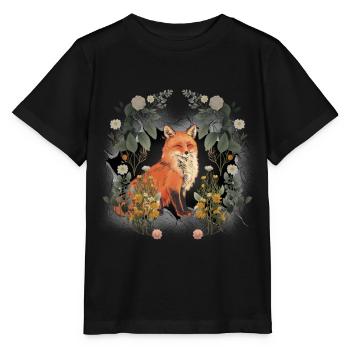 Renard Enfant Enfants Habitants de la forêt Animaux de la forêt Renarde - T-shirt bio MINI CREATOR Stanley/Stella Enfant - noir - Devant - Mikhail (115cm)