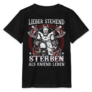 Mieux vaut mourir debout que de vivre à genoux - T-shirt bio MINI CREATOR Stanley/Stella Enfant - noir - Devant - Mikhail (115cm)