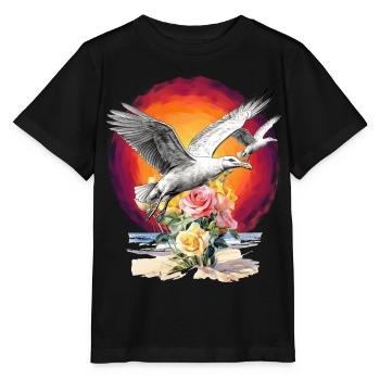 Seagulls Seagull Seagulls Maritime Sunset - Stanley/Stella MINI CREATOR Kids’ T-Shirt - black - Front - Mikhail (115cm)