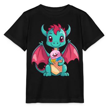 Dino Dragon Dragon Cream Cône Glace Snacking Enfants - T-shirt bio MINI CREATOR Stanley/Stella Enfant - noir - Devant - Mikhail (115cm)