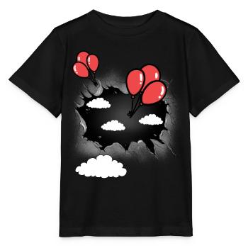 Nuages Nuage Ballons Célestes Ballon Vol - T-shirt bio MINI CREATOR Stanley/Stella Enfant - noir - Devant - Mikhail (115cm)