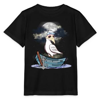 Halloween Seagull Seagulls Bateau Ferry Bateaux - T-shirt bio MINI CREATOR Stanley/Stella Enfant - noir - Devant - Mikhail (115cm)