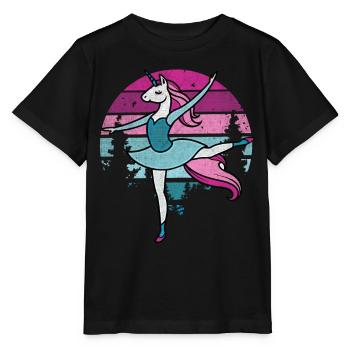 Prima Ballerina Einhorn Reiten I Ballett Fun I Tän - Stanley/Stella Kinder T-Shirt MINI CREATOR  - Schwarz - Vorne - Mikhail (115cm)